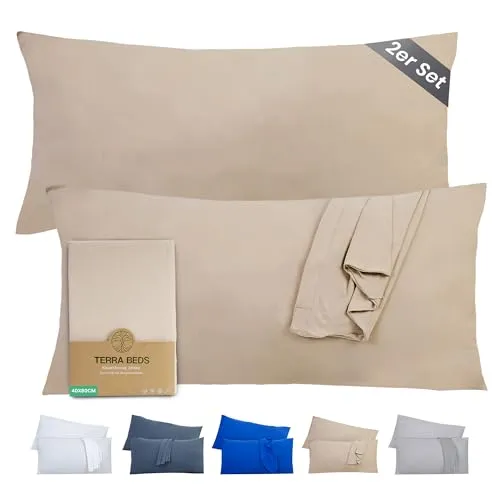 Terra Beds Kissenbezug 40 x 80 (Set mit 2) in beige von Terra Beds