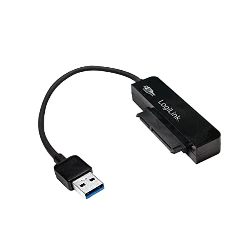 LogiLink AU0012A USB 3.0 Adapter Konverter für 2,5 Zoll SATA HDD/SSD, schnelle 5 GBit/s Übertragung und leiser Betrieb, kompatibel mit Windows und Mac OS - 