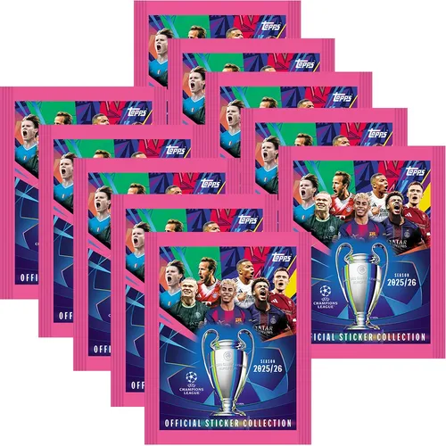 Topps Champions League 2025/2026 Sammelsticker 10 Tüten von Topps