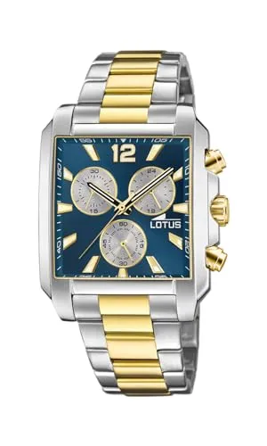 Lotus Herrenuhr Elegante Armbanduhr 18852/6 - Armbanduhren mit eleganter, rechteckiger Form, Quarz-Chronograph, wasserdicht bis 10 ATM und leuchtenden Zeigern für optimale Lesbarkeit in der Dunkelheit.