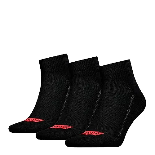 Levi's Unisex Quarter Socks, Black, 35/38