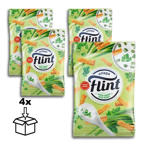 Flint Brotsnack mit Sauerrahm-Kräutergeschmack Suchariki - 4 x 70g