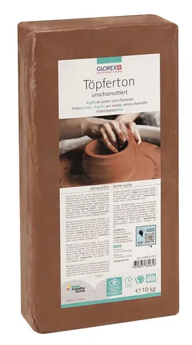 Töpferton 10kg terracotta unschamottiert