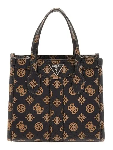 GUESS Silvana 2 Compartment Mini Tote XS Mocha Logo