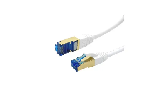 ProfiPatch CAT 7 Patchkabel Ethernet RJ45 Netzwerkkabel Rohkabel LAN-Kabel, RJ45, (100 cm), vergoldet, halogenfrei, weiß