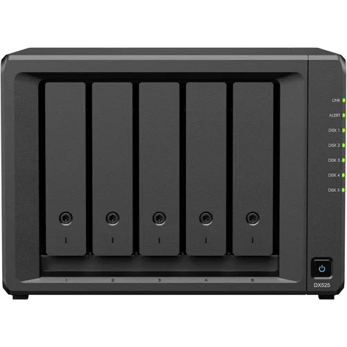 Synology DX525 Erweiterungseinheit für X25-Serie - NAS-Server mit 5 Schächten für erweiterbare Speicherlösungen, perfekt für wachsende Datenmengen und optimierte Performance.