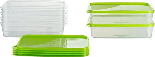 MiraHome Gefrierdosen 6x2L rechteckig grün – Luftdichte Vorratsdosen - Frischhaltedosen für Küche und Gefrierfach, ideal für Mealprep und Organisation. Hergestellt aus BPA-freiem Material, temperaturbeständig und spülmaschinengeeignet.