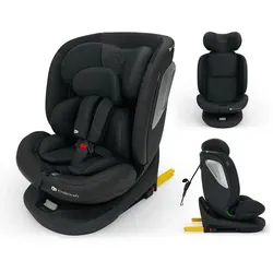 Kinderkraft I-GROW 2 PLUS, Kindersitz 0-36 kg, I-SIZE 40-150 cm, 360 grad drehbar, Kinderautositz mit Isofix station, FWF und RWF, Schwarz - Schwarz