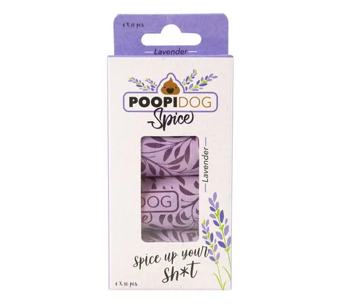 DUVO+ Gassibeutel Poopidog Hundekotbeutel spice lavendel violett Menge: 4 x 15 Stück