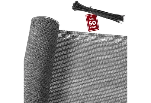 Detex Balkonsichtschutz - Wetterfester Sichtschutz für Balkon ohne Bohren - Balkonsichtschutz in Grau, zuschneidbar und mit 85% Beschattungsgrad, ideal für Privatsphäre und Sonnenschutz.