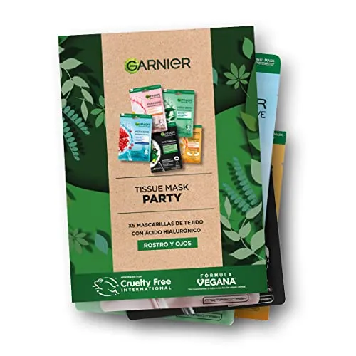 Garnier Geschenkkollektion, 5 vegane Gesichtsmasken, 5 Stück | Anti-Eisen-Wirkung, mattes Finish, von Cruelty Free International zugelassene Formel, SkinActive