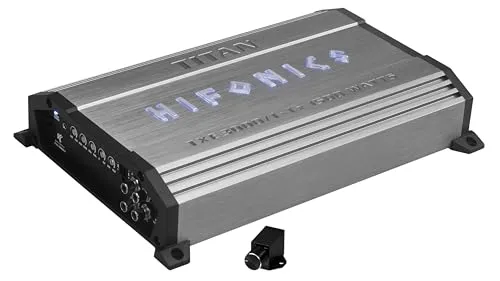 HiFonics TXE 3000/1 - 1-Kanal Class-D Verstärker mit 1500 W RMS - Car-HiFi-Endstufen mit beeindruckenden 1500 W RMS Leistung, ideal für basslastige Klänge und ausgestattet mit regelbarem Subsonic-Filter und Basspegel-Fernbedienung.