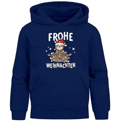 MoonWorks® Kinder Hoodie Weihnachten Pullover mit lustigen Motiven Navy 140 - Der perfekte Weihnachtspullover für Kinder! Mit fröhlichen Dabbing XMAS-Motiven sorgt dieser Hoodie für strahlende Augen. Ideal als Geschenk und bequem für kalte Tage – ein Must-Have für jede Kinderkleidung!