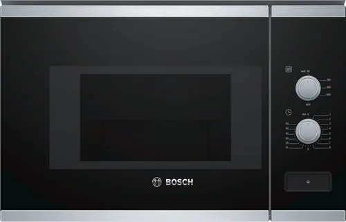 Bosch BFL520MS0 Einbau-Mikrowelle Edelstahl - Mikrowelle mit 800 Watt und 5 Leistungsstufen, ideal für einfache Reinigung und platzsparenden Einbau in Hänge- und Hochschränke. Garraumvolumen von 20 Litern.