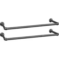 Songmics Wandkleiderstangen Set – 2er Set, 92 cm, Schwarz in schwarz von SONGMICS