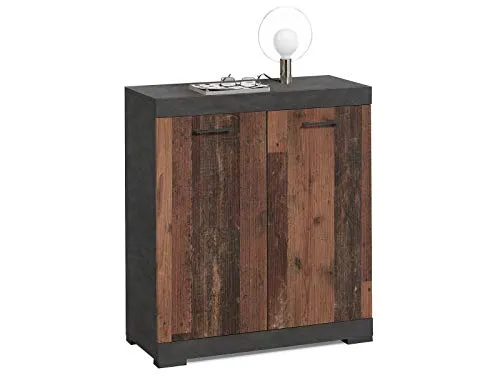 möbelando Kommode Beistellschrank Anrichte Standschrank Holzschrank Schrank Birkenhead I Matera/Old Style dunkel