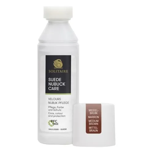 Velours Nubuk Pflege, 75 ml, Farbauffrischung, Lederpflege und Imprägnierung Farbaktivierung von Schuhen aus Willdleder, Rauleder, Veloursleder, Nubukleder und Textilien | Farbe: Mittelbraun