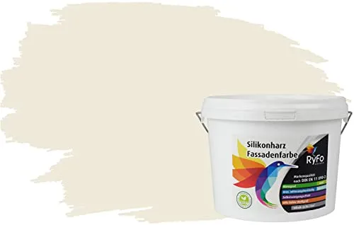 RyFo Colors Silikonharz Fassadenfarbe Lotuseffekt Weißtöne 3l - Wetterbeständige Fassadenfarbe mit hoher Deckkraft - Hochwertige Silikonharz-Fassadenfarbe für den Außenbereich. Extrem wetterbeständig und mit hoher Deckkraft für langlebige und pflegeleichte Fassaden. Erhältlich in weiteren Weißtönen und Größen.