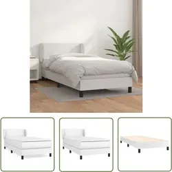 Boxspringbett Weiß 100x200 cm mit Matratze aus Kunstleder von vidaXL