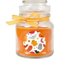 HS Candle Duftkerze & Glas Halloween Orange Bonbon 30h in orange von HS Candle