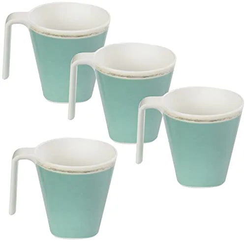 Melamin Camping Tassenset pastellgrün 4 Tassen á 350 ml in grün von #11