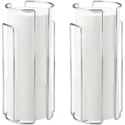 WENKO Toiletten-Ersatzrollenhalter Set (2-St) - Toilettenpapierhalter aus schwerem Material, flexibel nutzbar als Wand- oder Standhalter. Bietet Platz für 3 Rollen pro Halter und sorgt für Übersichtlichkeit.