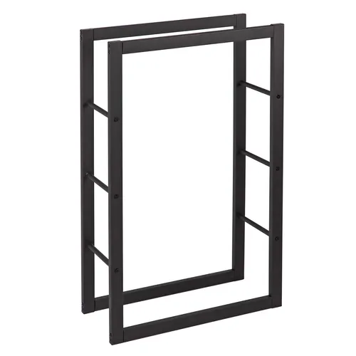 Produktbild Kaminholzregal Brennholzregal Holzregal Brennholzlagerung schwarz 60x25x100 cm