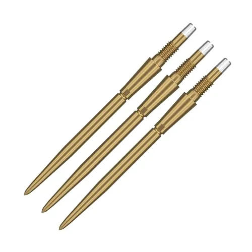 Target Darts Swiss Point Storm Dart Points (3er-Pack Spitzen) 26mm Gold SP – Change Dart Point, Professionelles Dart-Zubehör
