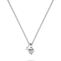 FAVS Edelstahlkette FAVS Damen-Kette mit Zirkonia Herz - Elegante Halskette aus poliertem Edelstahl, 45 cm lang mit funkelndem Zirkonia-Herz-Anhänger. Perfekt für jeden Anlass und eine schöne Geschenkidee!