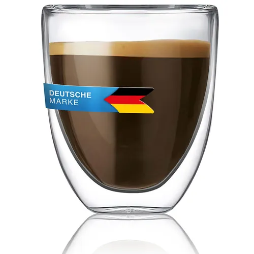 Doppelwandige Espressotasse Espresso Tasse Tassen aus Glas doppelwandig Dimono ®