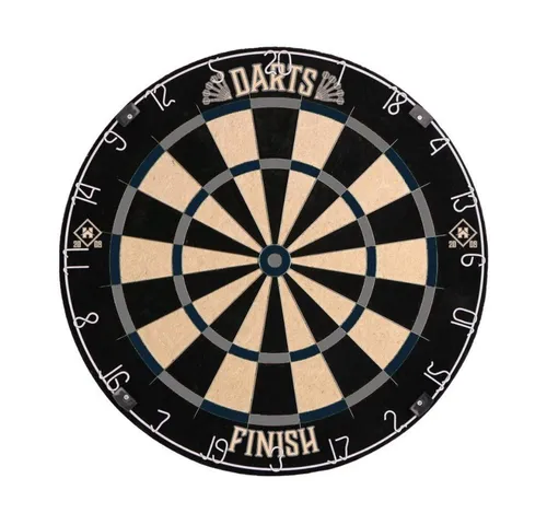 HOME DELUXE Dartscheibe FINISH - Komplettset mit Dartpfeilen - Zielscheiben in Grau, 45,1 x 45,1 cm, aus hochwertigem Sisal für langlebigen Spielspaß und präzises Dartspielen.