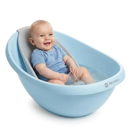 BabybeFun Baby Badewanne mit Safety-Pad für Neugeborene – Rutschfest und sicher