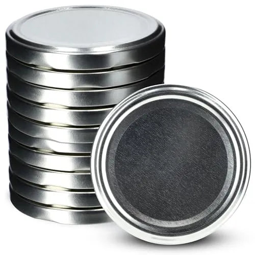 KADAX 10er Set Schraubdeckel Ø 66 mm in Silber – Ersatzdeckel für Einmachgläser & Vorratsgläser, luftdicht & auslaufsicher