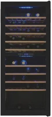 Exquisit Weinkühlschrank 2 Zonen für 114 Flaschen - Weinkühlschrank mit 2 Zonen, 220 Liter, Umluftventilator und digitaler Temperaturanzeige für optimalen Weingenuss.
