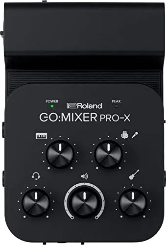 Roland GO:MIXER PRO-X Audio Mixer für Smartphones - Desktop Mixer für Smartphones, ermöglicht professionelle Audioaufnahmen und Live-Streaming mit mehreren Audioquellen.
