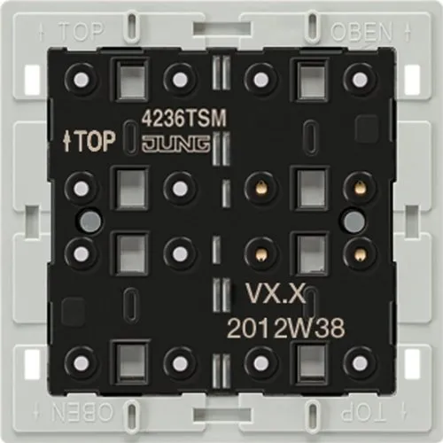 Jung 4236 TSM Tastsensor-Modul 3-fach 24VAC/DC - Sensormodule für effiziente Lichtsteuerung mit 3 Tasten, ideal für den Anschluss an verschiedene Steuersysteme und einfache Montage im Unterputz.