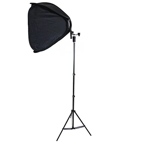 DynaSun KIT Easy Folder Blitz Softbox SB1009 60x60 +Lichtwanne Diffusor mit Stativ W803 für Blitzgerät Systemblitz