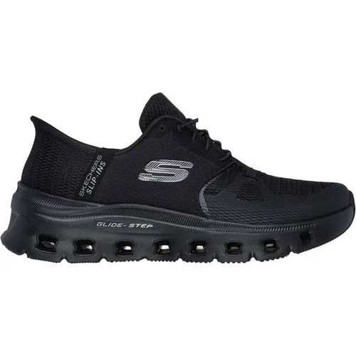 Skechers Damen Glide-Step Pro Sneaker in Schwarz, Größe 37 EU - Damen-Sneaker mit atmungsaktivem Mesh-Obermaterial, elastischen Schnürsenkeln und flexibler Traktionssohle für optimalen Komfort und Halt.