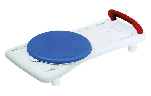 Sundo Homecare Badewannenablage Badewannenbrett mit Drehscheibe & Haltegriff, 72,5x35 cm, 150 kg, M