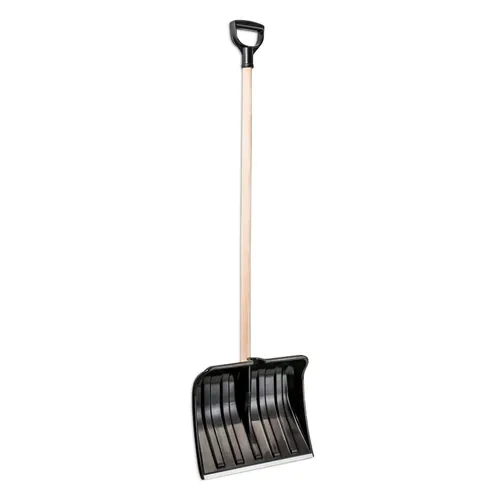 Schneeschieber Schneeräumer 46cm mit Holz Stiel und D-Griffe 46cm / 135cm / M-4 / 3728