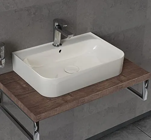 Aqua Bagno Aufsatzwaschbecken 70 cm - Modernes Design für Ihr Badezimmer - Waschbecken mit sanft abgerundeten Ecken, hochwertiger Keramik und einfache Wandmontage – ein stilvolles Highlight für jedes Bad.