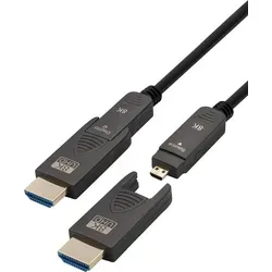 MATR C504-50M - HDMI/Micro HDMI AOC Kabel - 8K 60 Hz, 50 m - A/V-Kabel (HDMI) mit 50 m Länge, ideal für gestochen scharfe 8K@60Hz Übertragung, inkl. 2 Adapter für umfassende Gerätekompatibilität.