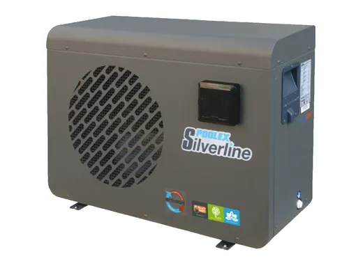 POOLEX - Silverline 120 Wärmepumpe, Grau - Heizpumpe für Pools bis 65 m³, mit hochleistungsfähigem Mitsubishi Kompressor für schnelles Aufheizen und automatischer Thermostatsteuerung. Ideal für Salzbehandlung und einfach zu bedienen mit Touch & Go Technologie.
