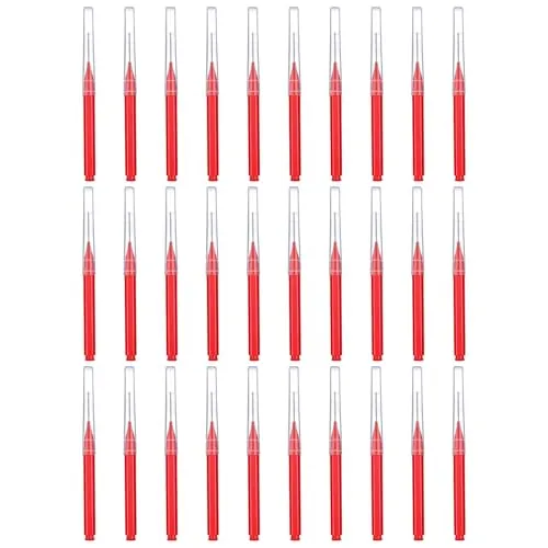 Stück Interdentalbürsten, Zahnzwischenraumbürsten für Vollständige Reinigung, Biegsamer Hals zur Reinigung enger Zahnzwischenräume für Zahnreinigung Zwischenräume Zahnspangen Mundreinigung (Rot) 30