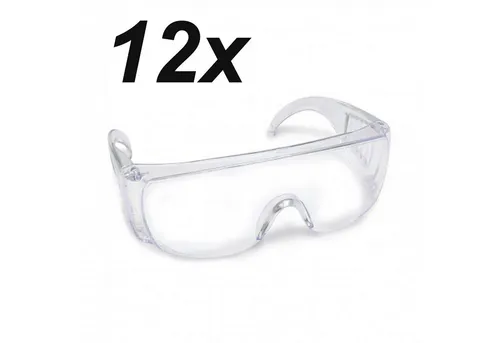 HAC24 Arbeitsschutzbrille 12er Set Schutzbrille Augenschutz Sicherheitsbrille Arbeitsbrille, (Set, 12St), Transparent
