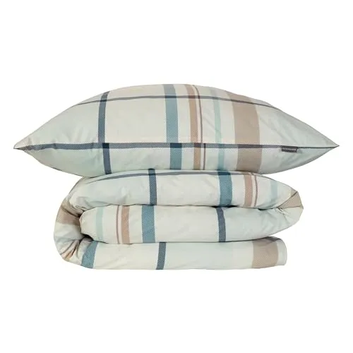 Schiesser Bettwäscheset Ezra | 2-teilig | Hellpetrol - Bettwäsche-Set aus 100% Baumwolle in feiner Renforcé-Qualität, Oeko-Tex zertifiziert, mit Reißverschluss für einfachen Bezug. Waschbar bis 60°C, ideal für Allergiker.