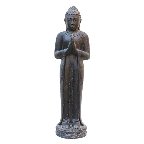 STONE art & more Buddha Figur Begrüßung, stehend, 120 cm, Steinfigur, Steinguss, Garten Deko, frostfest
