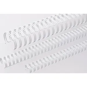 Renz Drahtbinderücken Ring Wire, 34 Ringe, weiß, 3:1 Teilung, 100 Stück, 9,5 mm