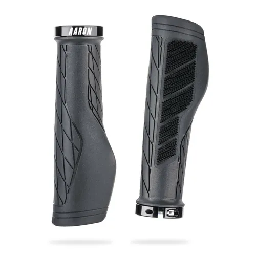 AARON Fit Fahrradgriffe - Ergonomische Lenkergriffe für maximalen Komfort - Fahrradgriffe mit rutschfester Gummi-Oberfläche und dämpfender Handauflagefläche, die Schmerzen und Ermüdung beim Fahren mindern. Ideal für E-Bikes, Trekkingräder und mehr.