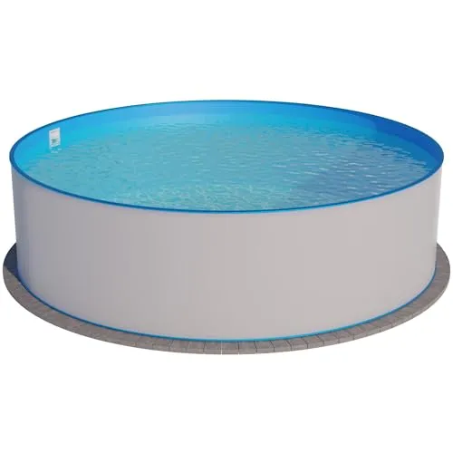Stahlwandpool rund Exklusiv 350x150 cm – Hochwertiger Gartenpool - Rundes Stahlwandbecken mit verzinkter Stahlwand und UV-stabilisierter Folie. Ideal für den Outdoor-Bereich, bietet Platz für 4-5 Personen und überzeugt durch seine Langlebigkeit.